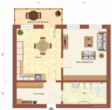 Grundriss - Barrierefreie 1-Raum-Wohnung mit Terrasse